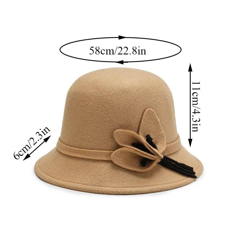 Ženski vintage šešir s kupolom Jesen Zima Vuneni šeširi Elegantna fedora kapa s cvijetom Šešir od sunca Putni ležerni šešir Crkveni fedora