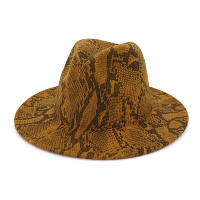 WZCX moodne ussinaha mustriga naiste džässimüts sügistalvine vabaaja mõõn laia äärega elegantne vildist müts täiskasvanutele