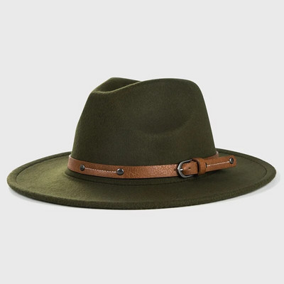 Ziemas vilnas Fedora silta džeza cepure sievietēm vīriešiem Vintage vienkrāsains unisex bowler vāciņš rudens plakanām malām filca Trilby cepures