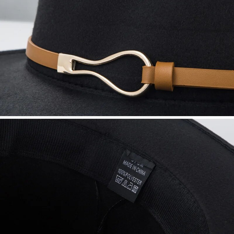 Ziemas vilnas Fedora silta džeza cepure sievietēm vīriešiem Vintage vienkrāsains unisex bowler vāciņš rudens plakanām malām filca Trilby cepures