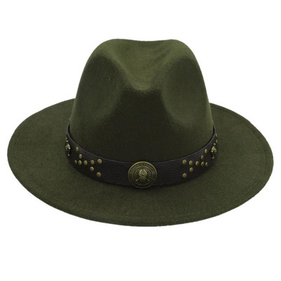 Ziemas rudens vilnas sieviešu Fedora cepure ar platām malām dāmu džeza baznīcas krusttēva steampunk cepures izmērs 56-58 cm