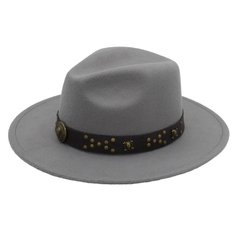 Ziemas rudens vilnas sieviešu Fedora cepure ar platām malām dāmu džeza baznīcas krusttēva steampunk cepures izmērs 56-58 cm