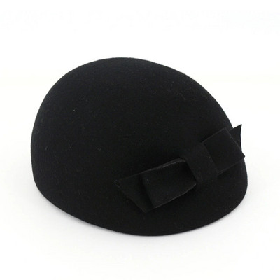New Bucket Cap Baret Women Wool Elegant Fedora Hat Ladies Bowknot British Solid Wedding Есен Зима Classic Artist Cap Female