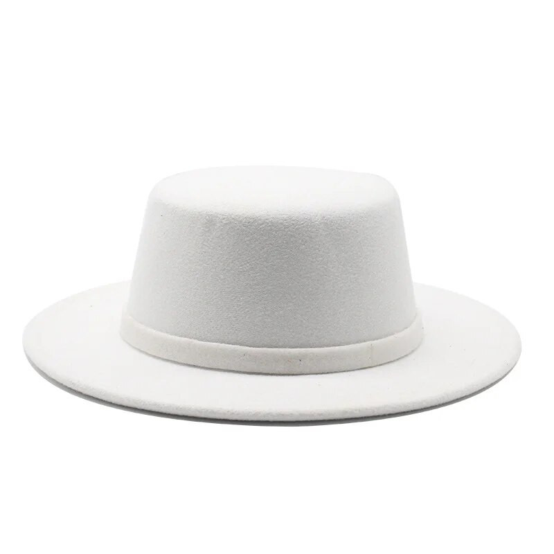 Rudens ziemas vilnas laivu cepure Sieviešu filca platām malām Fedora cepure Džeza cepure Klasiska Bowler Gambler cilindra cepure
