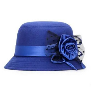 Modes rudens ziemas sieviešu kausa cepures dekorēšana Fedoras sievietēm ziedi eleganti Sombrero panama baseina cepures kasete