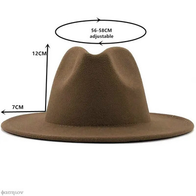 Elegantne Lady Gangster Trilby Felt Homburgi kiriku džässimüts Reguleeritav uus villane naiste meeste Fedora müts talveks sügiseks Fedora müts