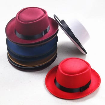 Βρετανικό στυλ Vintage Fedoras μάλλινες τσόχες Fedora καπέλα Γυναικεία φθινοπωρινά χειμωνιάτικα λουλούδια μόδας Bone Casual Party Καπέλα καπέλων μονόχρωμα