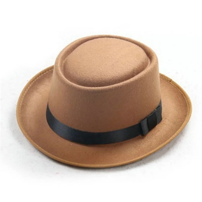 Britu stila vintage Fedoras vilnas filcs Fedora cepures sieviešu rudens ziemas modes ziedi kauls gadījuma ballīte vienkrāsains cepures cepures