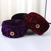 Sieviešu vilnas dzijas kausa cepure Dāma rudens ziema biezāka silta zvejnieka baseina cepure Viduslaika pusmūža mātes elastīgās cepures