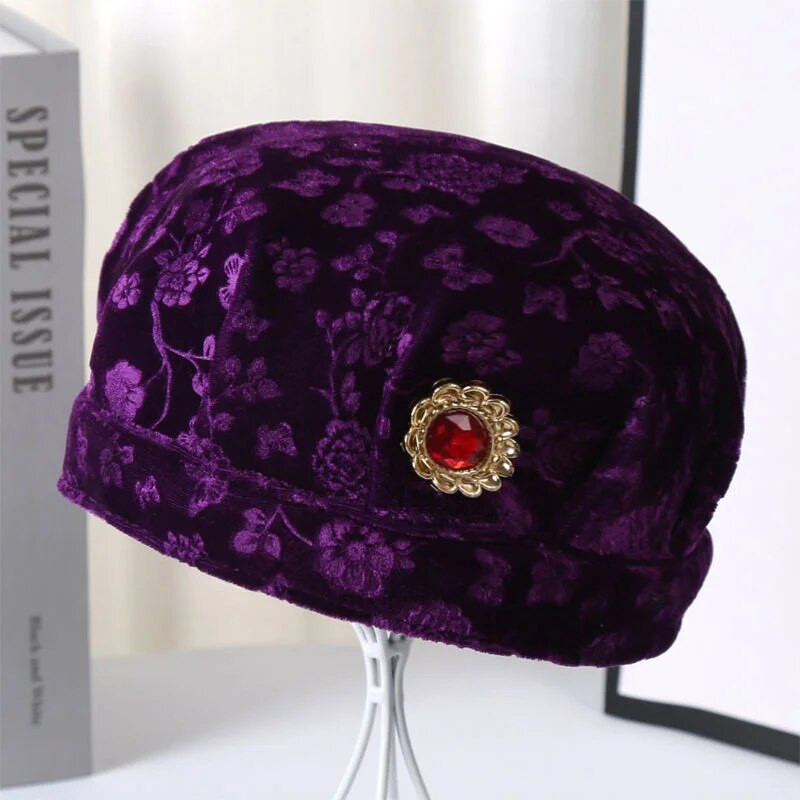 Sieviešu vilnas dzijas kausa cepure Dāma rudens ziema biezāka silta zvejnieka baseina cepure Viduslaika pusmūža mātes elastīgās cepures