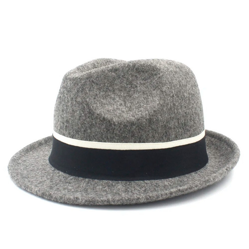 Naiste meeste villane Fedora müts talveks Elegantne daam isa Trilby Homburgi kiriku Briti Derby mütsid Suurus 56-58cm