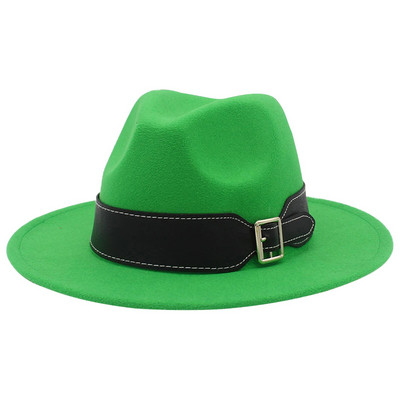 Naiste talveleopardimustriga laia vööga džässimüts kahevärvilise laia äärega Fedora Hat Ranch müts, mis sobib pidude festivalideks