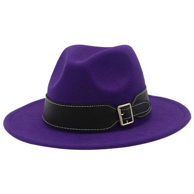 Naiste talveleopardimustriga laia vööga džässimüts kahevärvilise laia äärega Fedora Hat Ranch müts, mis sobib pidude festivalideks