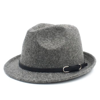 Μάλλινη μόδα Γυναικεία καπέλο Gangster Trilby Felt Fedora For Winter Autumn Elegant Lady Homburg Church Τζαζ Καπέλα Μέγεθος 56-58CM M18