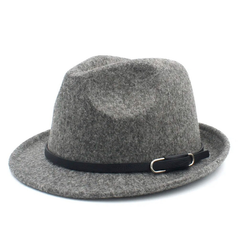 Modes vilnas sieviešu Gangster Trilby Filca Fedora cepure ziemai Rudens Eleganta Lady Homburg Church Džeza cepures izmērs 56-58CM M18
