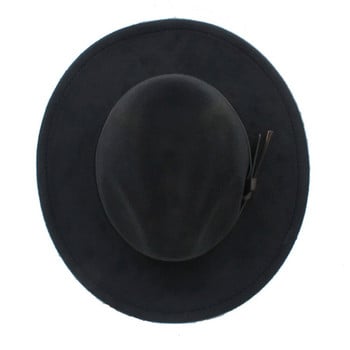 Vintage γυναικείο μάλλινο καπέλο Gangster Trilby Felt Fedora με φαρδύ γείσο Χειμερινό κομψό Lady Jazz Sombrero Cap L18