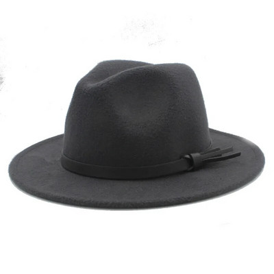 Vintage sieviešu vilnas Gangster Trilby filca Fedora cepure ar platām malām ziemas eleganta Lady Jazz Sombrero cepure L18