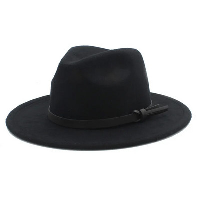 Vintage sieviešu vilnas Gangster Trilby filca Fedora cepure ar platām malām ziemas eleganta Lady Jazz Sombrero cepure L18