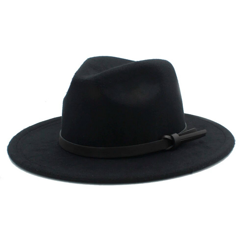Vintage sieviešu vilnas Gangster Trilby filca Fedora cepure ar platām malām ziemas eleganta Lady Jazz Sombrero cepure L18
