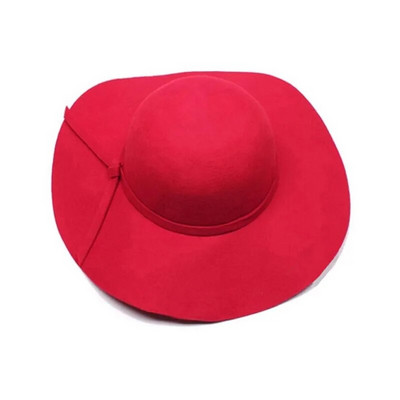 Wide Floppy Bowler Lady Brim Fedora Wool RD naiste müts Cloche tüdrukute pesapallimütsid