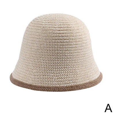 Zvejnieka cepure Sieviešu rudens/ziemas daudzpusīga seja, kurā redzama maza trikotāžas cepure, silta un moderna krāsaina bloka cepure