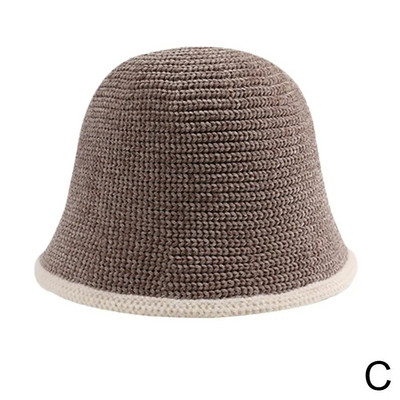 Zvejnieka cepure Sieviešu rudens/ziemas daudzpusīga seja, kurā redzama maza trikotāžas cepure, silta un moderna krāsaina bloka cepure