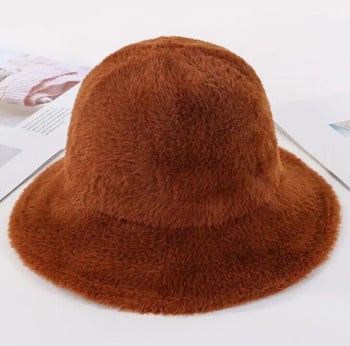 2019 Κορεατικό χειμερινό καπέλο με κάδο για γυναίκες Νέο χοντρό βελούδινο μινκ γυναικεία κορίτσια Μασίφ ζεστό καπέλο ψαρά σε εξωτερικούς χώρους Panama Gorras