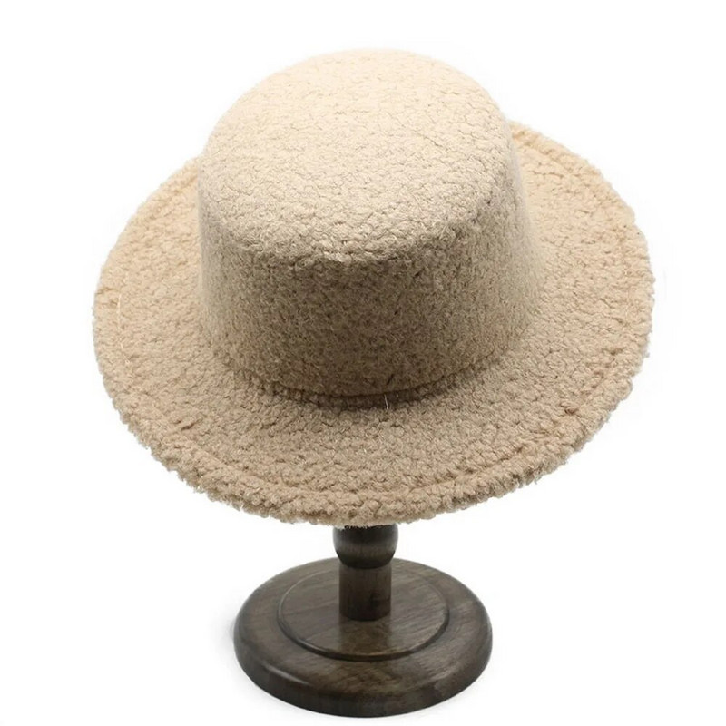 Toamnă și iarnă Căciuli Fedoras Femei Căciuli cu vârf plat pentru femei Bumbac Poliester 57-58cm Culoare Solidă Suprafață de pluș Grace LM0123