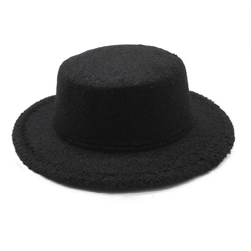 Toamnă și iarnă Căciuli Fedoras Femei Căciuli cu vârf plat pentru femei Bumbac Poliester 57-58cm Culoare Solidă Suprafață de pluș Grace LM0123