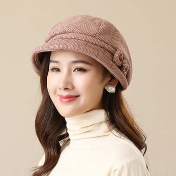 Γυναικείο καπέλο για πάρτι Μεσήλικες και ηλικιωμένες Ζεστά καπέλα με κάδο Φθινόπωρο και Χειμώνας Fedoras Fashion Youth Leisure Απλό καπέλο ψαρά