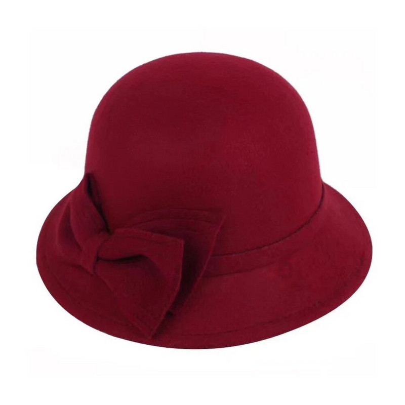 Naiste kvaliteetsed pandlaga mütsid Sügistalvine Fedoras Naiste Elegantne Panama Müts Vintage Bowknot Villased Mütsid Talve Jazz Müts