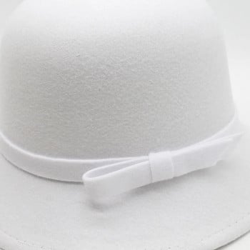 Φθινοπωρινά και Χειμώνα Γυναικεία Καπέλα Fedoras Dome Top Caps για Γυναικείο μάλλινο πολυεστέρα 56-58cm Μικρό γείσο Απλές τιράντες Κομψή κυρία