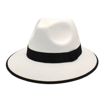 Φθινοπωρινό και χειμώνα Ανδρικά και γυναικεία ουδέτερα μάλλινο καπέλο βρετανικής μόδας απομίμηση καπέλο τζαζ μαύρο καπέλο τζέντλεμαν