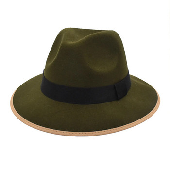 Φθινοπωρινό και χειμώνα Ανδρικά και γυναικεία ουδέτερα μάλλινο καπέλο βρετανικής μόδας απομίμηση καπέλο τζαζ μαύρο καπέλο τζέντλεμαν