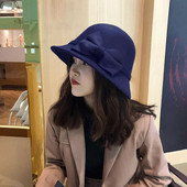 Rudens ziema Fedoras sieviešu cepure Eleganta vintage bowknot vilnas dāmu cepure kupols Filcs Kāzu baznīca Džeza cepure Bowler