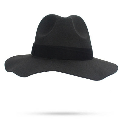 Vintage naiste laia äärega sooja segu vildist müts Bowler Trilby Fedoras müts kauboimüts sügistalv Briti stiilis kirikumütsid