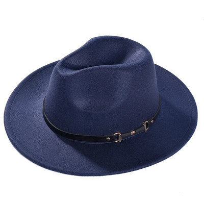 Imixlot jauns elegants modes platas malas jostas sprādzes džeza Fedora cepures sievietēm vīriešu šarms rudens ziemas āra silta filca cepure