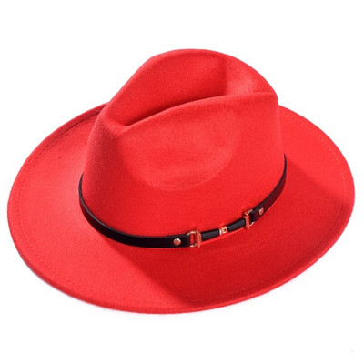 Imixlot jauns elegants modes platas malas jostas sprādzes džeza Fedora cepures sievietēm vīriešu šarms rudens ziemas āra silta filca cepure