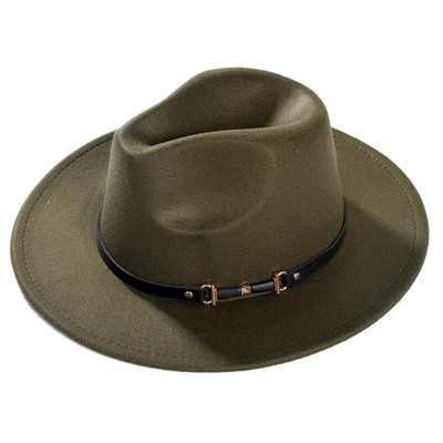 Imixlot jauns elegants modes platas malas jostas sprādzes džeza Fedora cepures sievietēm vīriešu šarms rudens ziemas āra silta filca cepure