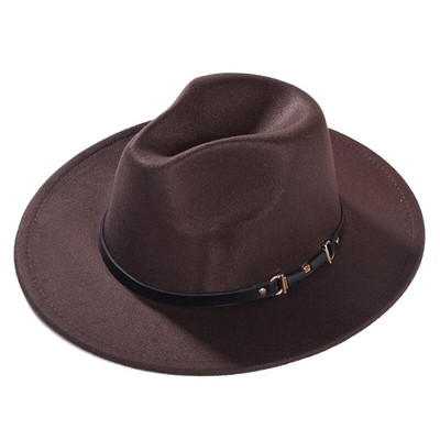 Imixlot jauns elegants modes platas malas jostas sprādzes džeza Fedora cepures sievietēm vīriešu šarms rudens ziemas āra silta filca cepure