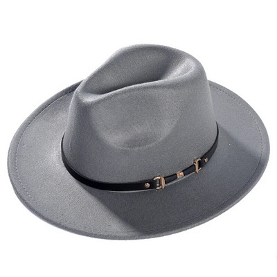 Imixlot jauns elegants modes platas malas jostas sprādzes džeza Fedora cepures sievietēm vīriešu šarms rudens ziemas āra silta filca cepure