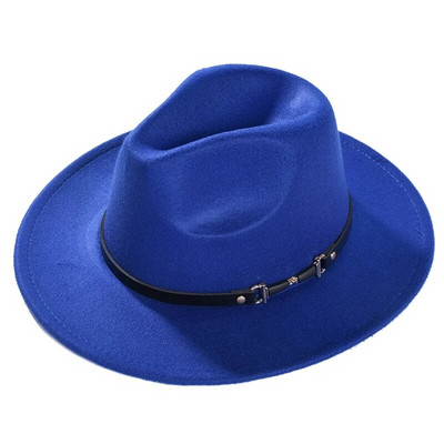Imixlot jauns elegants modes platas malas jostas sprādzes džeza Fedora cepures sievietēm vīriešu šarms rudens ziemas āra silta filca cepure
