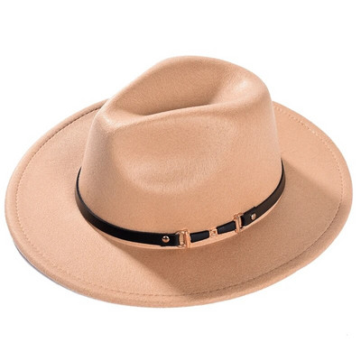 Imixlot jauns elegants modes platas malas jostas sprādzes džeza Fedora cepures sievietēm vīriešu šarms rudens ziemas āra silta filca cepure