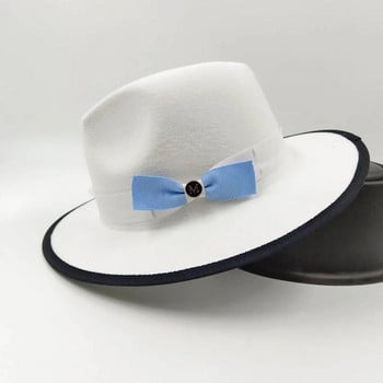 Fedora Νέο ανδρικό και γυναικείο καπέλο τζαζ με φιόγκο φθινοπώρου και χειμώνα Fedora καπέλο τσόχα ευρωπαϊκού και αμερικανικού στυλ