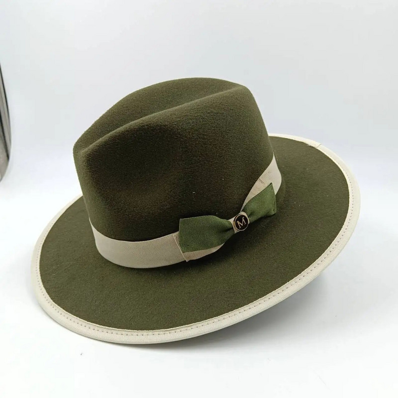 Fedora rudens un ziemas jauna vīriešu un sieviešu loka džeza cepure Eiropas un amerikāņu stila filca cepure