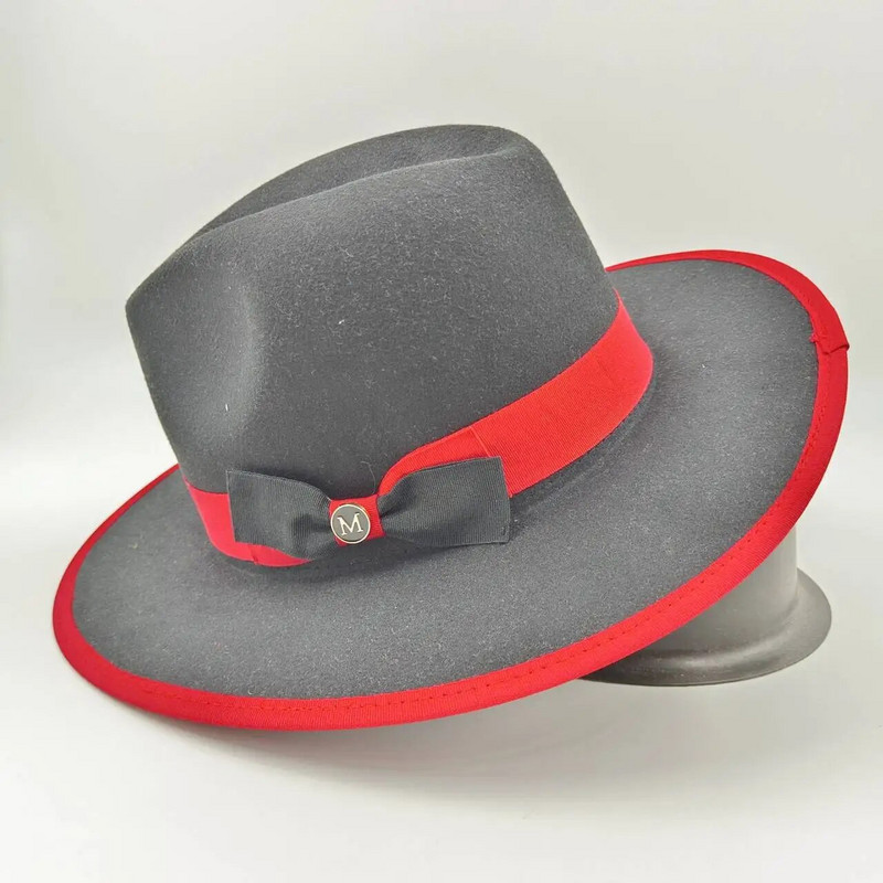 Fedora rudens un ziemas jauna vīriešu un sieviešu loka džeza cepure Eiropas un amerikāņu stila filca cepure