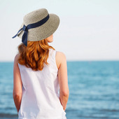 Saules cepures Sieviešu mode Vasaras piekrastē maza salokāma pavasara brīvdienu pludmales cepures Individuālas elpojošas sviedri, cieta spārna cepure