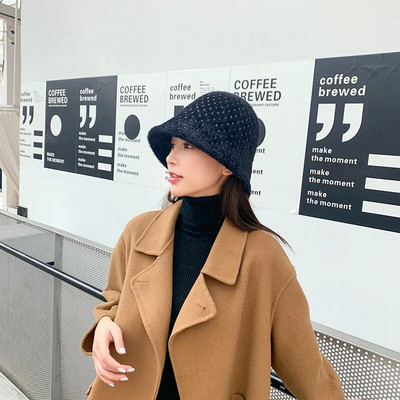 2021. gada jauns modes ziemas sieviešu vienkrāsains truša kažokādas cepure.