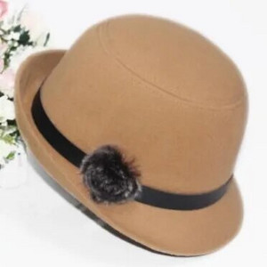 Jauna sieviešu cepure Rudens ziemas kupola cepure Džeza cepures matu bumbas dekorēšana Fedoras Trend Panama Sieviešu cepure Brīvā laika ballīte Spains cepure