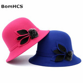 BomHCS sieviešu ziemas Fedoras modes vilnai līdzīga cepure 169214